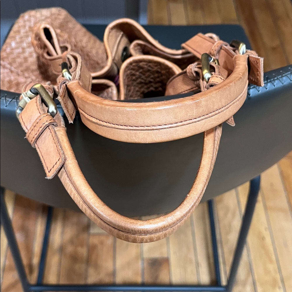 Genuine woven leather large shoulder bag - Picture 7 of 13